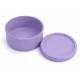 VZ-Large Round Silicone Microwave Bowl – Food-Grade Leakproof Bento Container for Office, School & Picnic[ Purple]-700ml