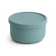 VZ-Large Round Silicone Microwave Bowl – Food-Grade Leakproof Bento Container for Office, School & Picnic[ Teal]-700ml