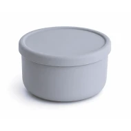VZ-Large Round Silicone Microwave Bowl – Food-Grade Leakproof Bento Container for Office, School & Picnic[ Grey]-700ml