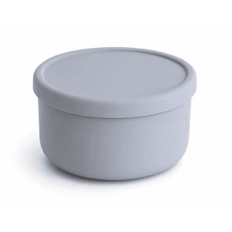 VZ-Large Round Silicone Microwave Bowl – Food-Grade Leakproof Bento Container for Office, School & Picnic[ Grey]-700ml