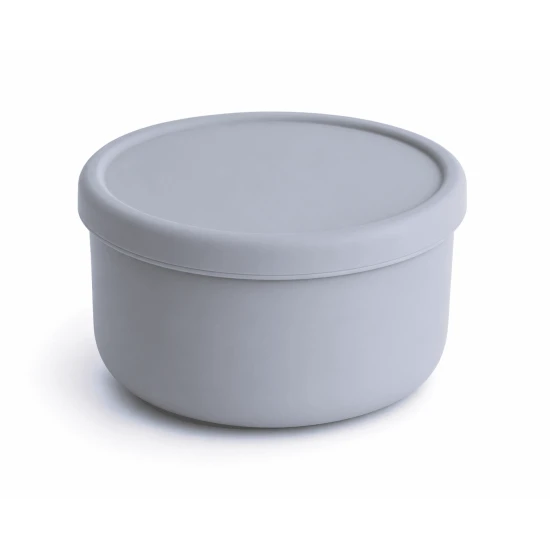 VZ-Large Round Silicone Microwave Bowl – Food-Grade Leakproof Bento Container for Office, School & Picnic[ Grey]-700ml