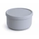 VZ-Large Round Silicone Microwave Bowl – Food-Grade Leakproof Bento Container for Office, School & Picnic[ Grey]-700ml