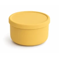 VZ-Large Round Silicone Microwave Bowl – Food-Grade Leakproof Bento Container for Office, School & Picnic[ Yellow]-700ml