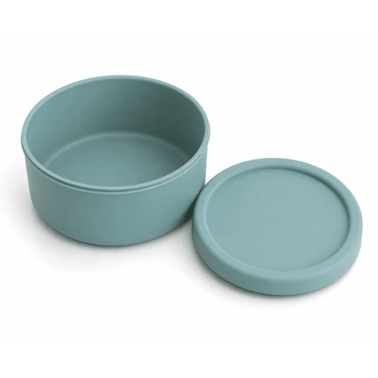VZ-Large Round Silicone Microwave Bowl – Food-Grade Leakproof Bento Container for Office, School & Picnic[ Teal]-700ml
