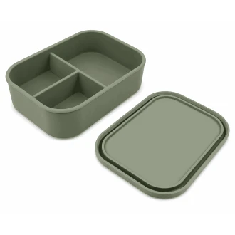 VZ Partitioned Microwave Silicone Lunch Box (Green)- 1000ml