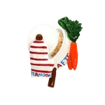 VZ Fridge Magnet, White Casserole Dish, 6 cm