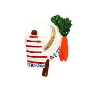 VZ Fridge Magnet, White Casserole Dish, 6 cm