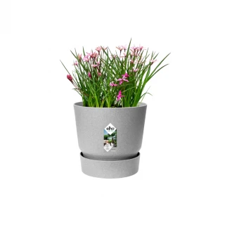 Elho Greenville Round Pot & Base Living Concrete- 20cm