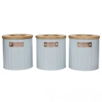 Kitchen Craft Tea, Coffee and Sugar Canisters Set of 3, 1 Litre, Light Blue