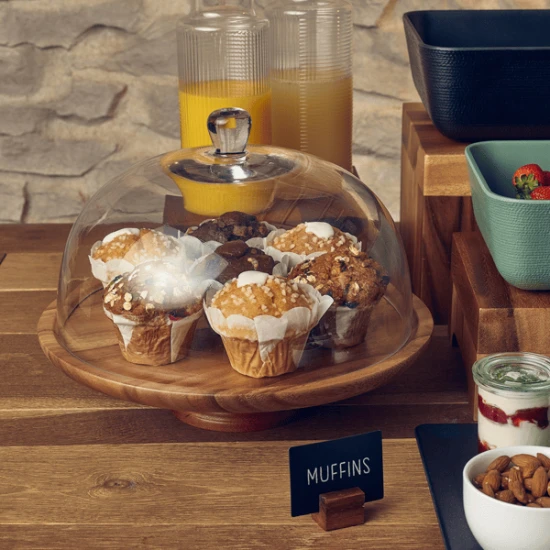 GenWare Acacia Wood Cake Stand 33 x 8cm