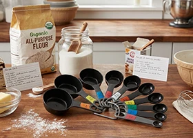 Measuring cups bowls and baking preparation tools Kenya