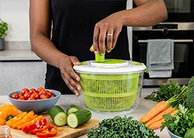 Salad spinner and salad serving tools for healthy eating in Kenya at Vituzote