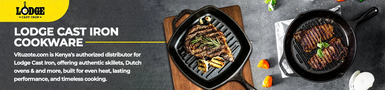 Vituzote.com is Kenya’s authorized distributor for Lodge Cast Iron, offering authentic skillets, Dutch oven& and more, built for even heat, lasting performance, and timeless cooking.