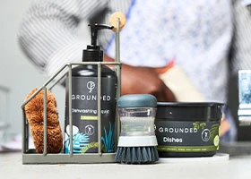 Non-toxic and eco-friendly kitchen cleaning tools — natural materials, no microplastics, no harsh chemicals