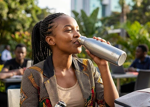 Insulated flasks and travel mugs for rainy season Kenya — BUILT S-well and Nayad at Vituzote