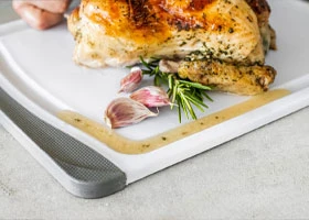 Kitchen chef selecting chopping board