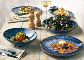 Terra porcelain reactive glaze and coloured stoneware bowls available in Kenya