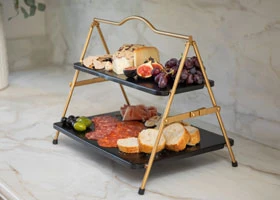 2-tier and 3-tier serving stands with slate and wooden platforms – trending in Kenya